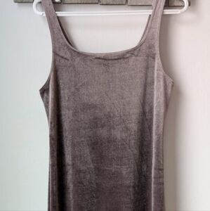 Zara Gray Velvet Midi Dress